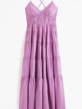Abercrombie Purple Flowy Tiered Dress